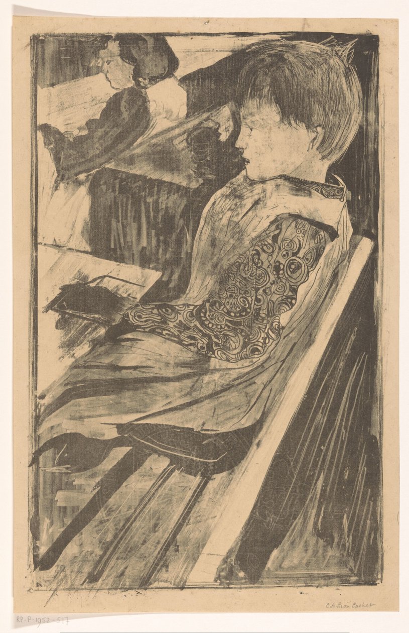 Dzieci w ławkach szkolnych autorstwa Carel Adolph Lion Cachet