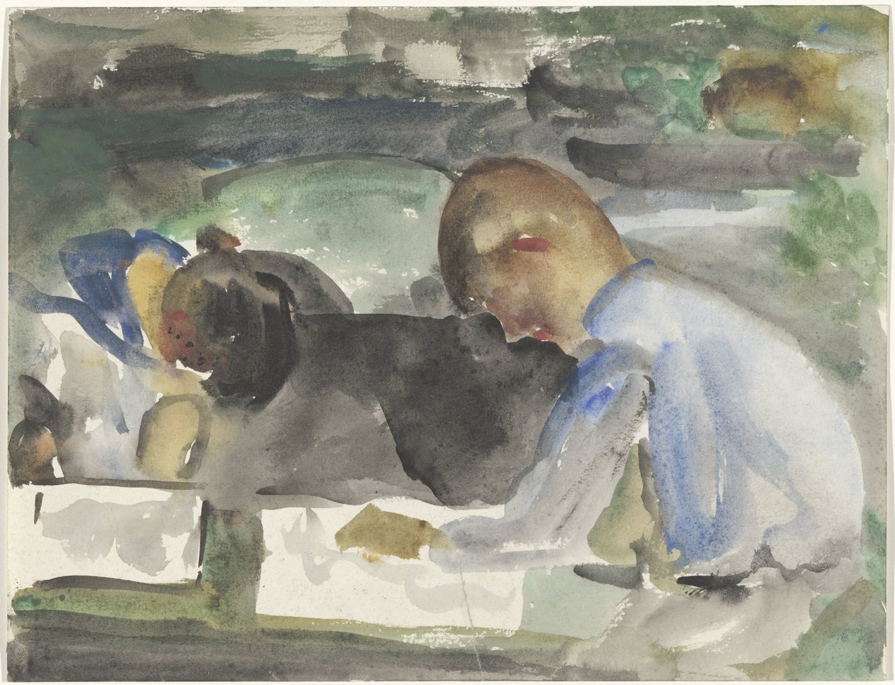 Dwoje dzieci rysunkowych autorstwa Carel Adolph Lion Cachet
