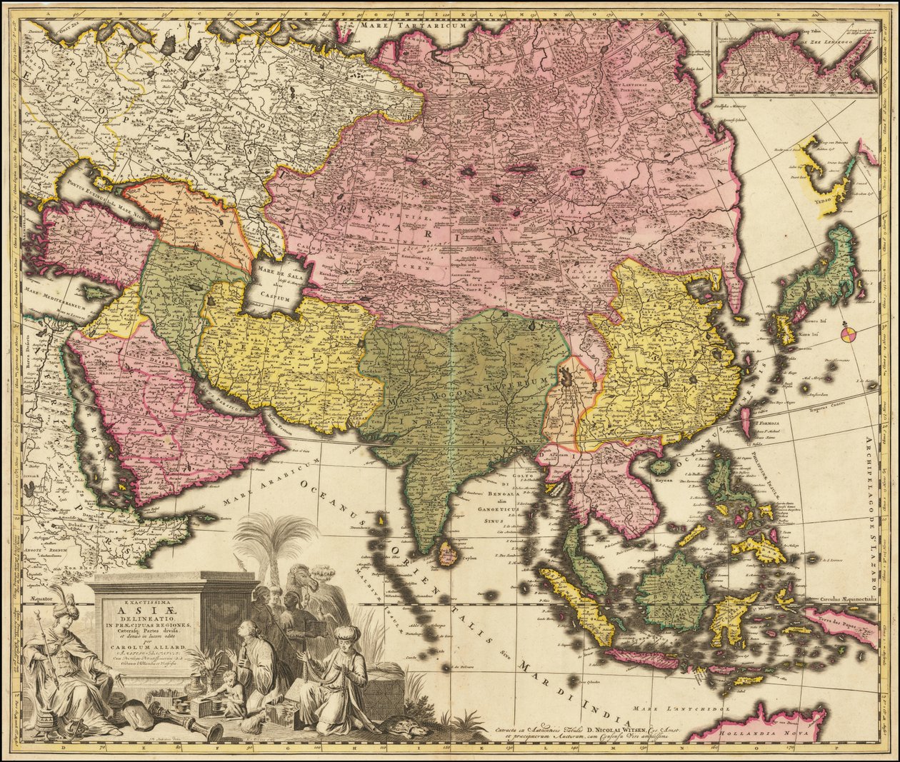 Mapa Azji z 1695 r. autorstwa Carolusa Allarda autorstwa Carel Allard