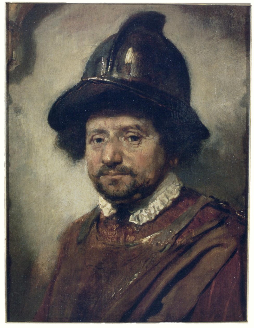 Mężczyzna w kasku autorstwa Carel Fabritius