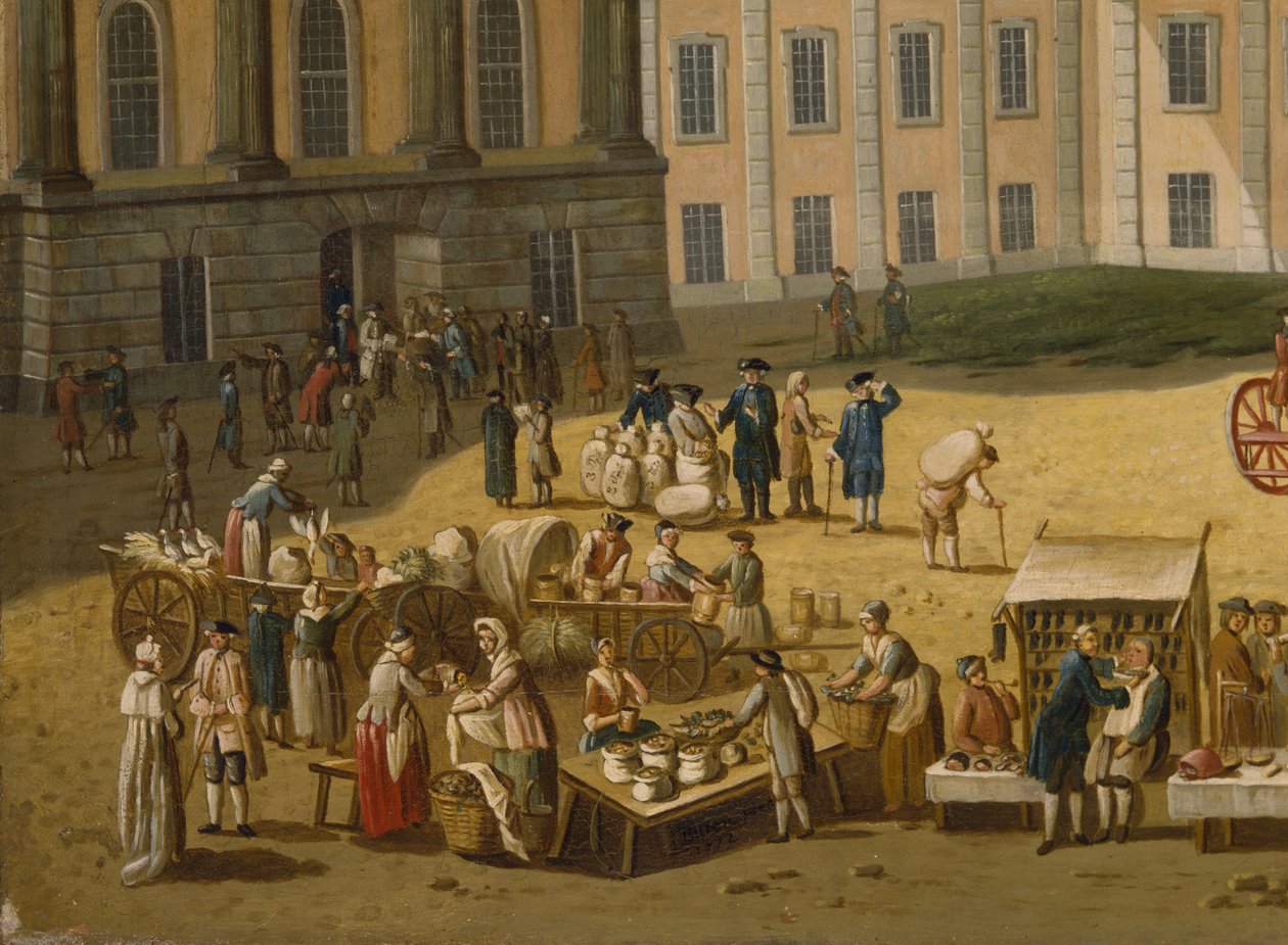 Rynek na Alter Markt, Poczdam, 1772 (szczegół z 330433) autorstwa Carl Christian Baron