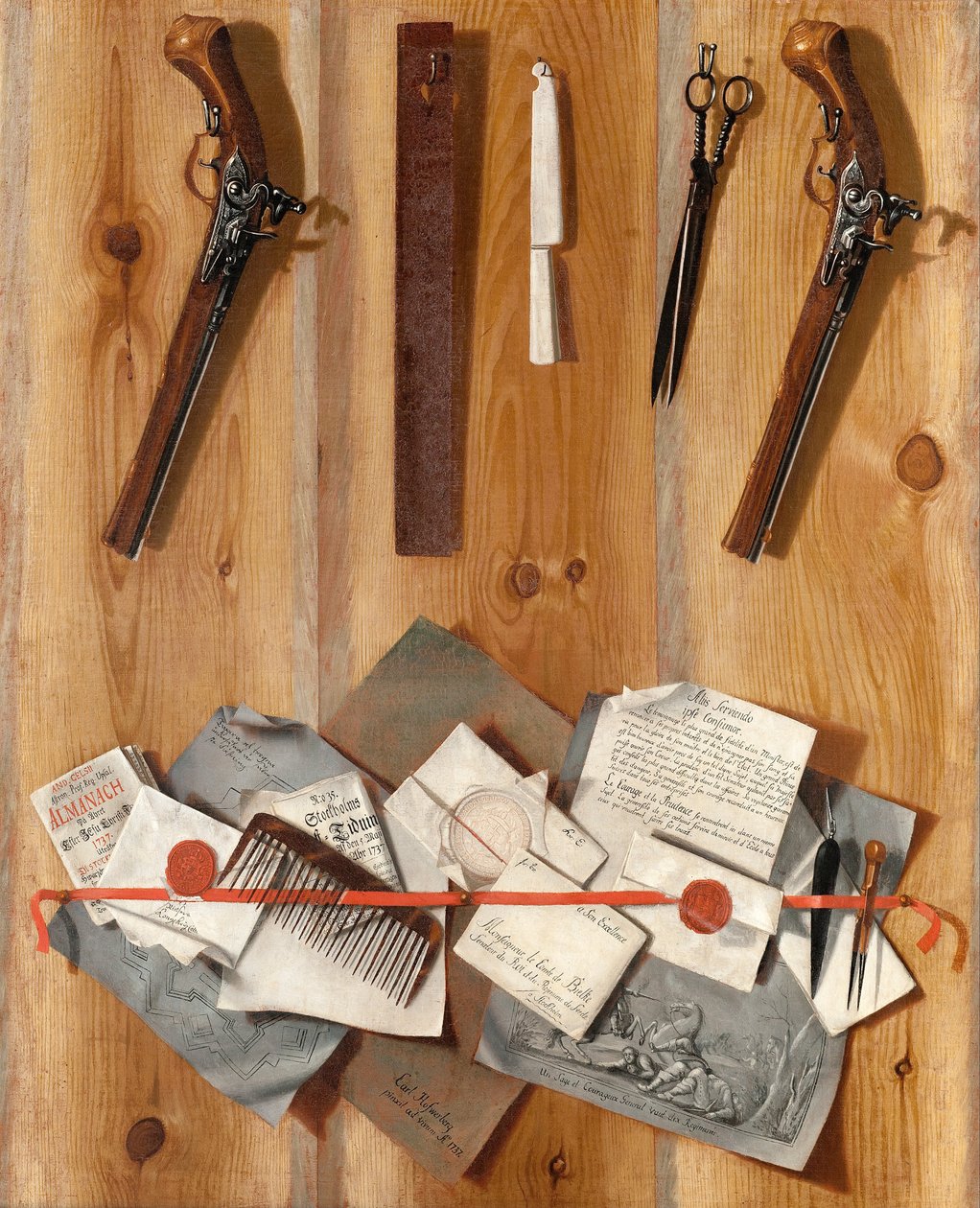 Trompe l´oeil 1737 autorstwa Carl Hofverberg