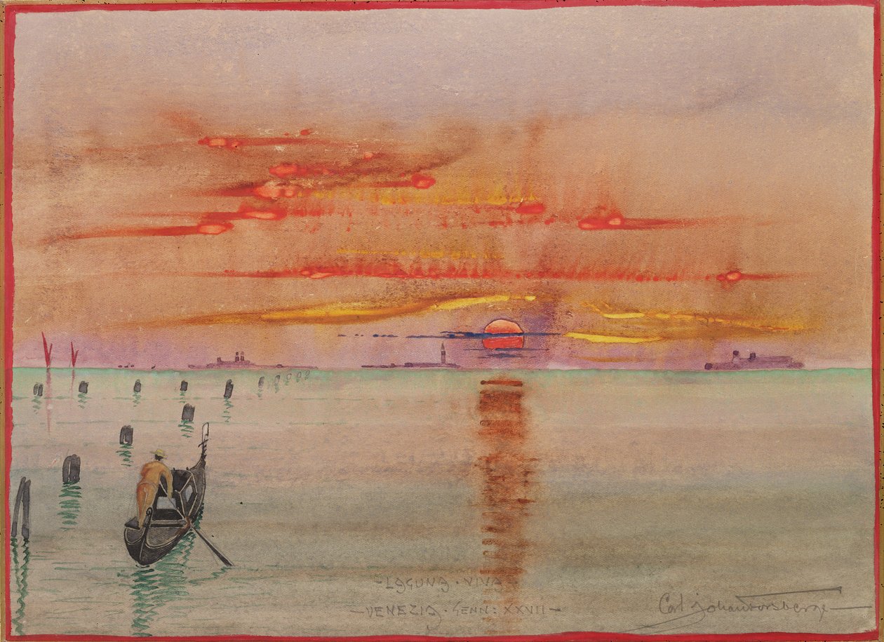 Jezioro Viva, Wenecja, 1927 (wc na papierze) autorstwa Carl Johan Forsberg