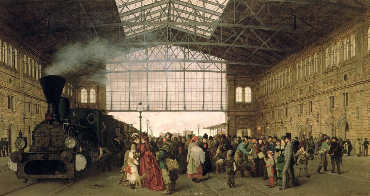 Nordwest Bahnhof, Wiedeń, 1875 autorstwa Carl Karger