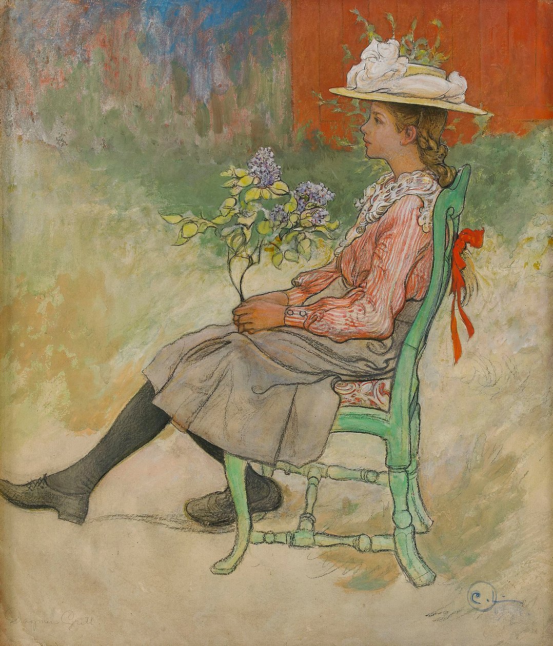 Dagmar Grill w ogrodzie autorstwa Carl Larsson