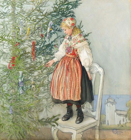 Dekorowanie Drzewa autorstwa Carl Larsson