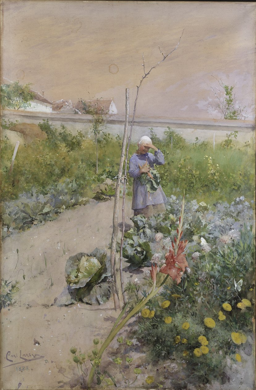 W ogrodzie kuchennym, 1883 autorstwa Carl Larsson