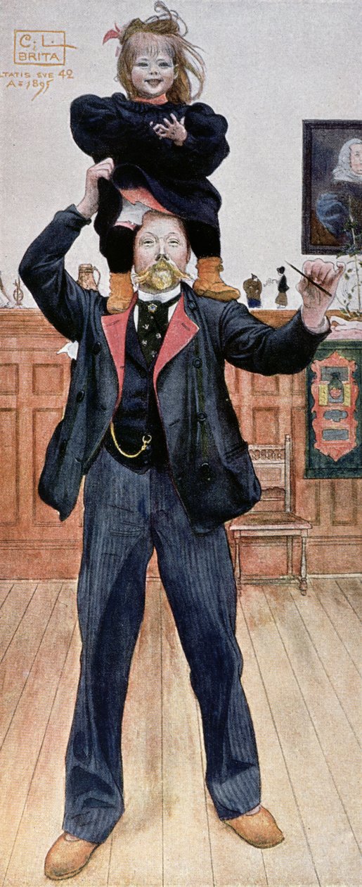 Autoportret artysty z córką, Brita, 1899 autorstwa Carl Larsson