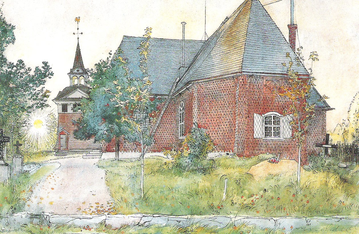 Stary kościół w Sundborn autorstwa Carl Larsson