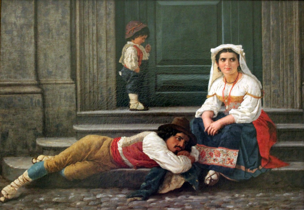 Rodzina owczarków włoskich autorstwa Carl Ludwig Jessen