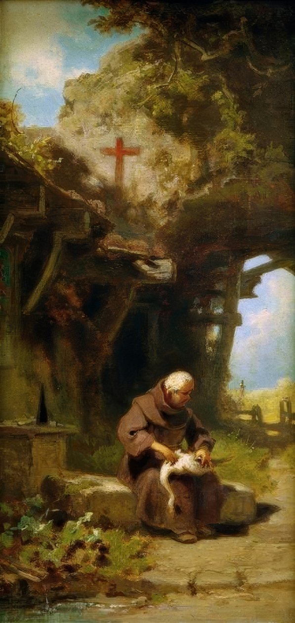 Pustelnik zrywający gęś autorstwa Carl Spitzweg
