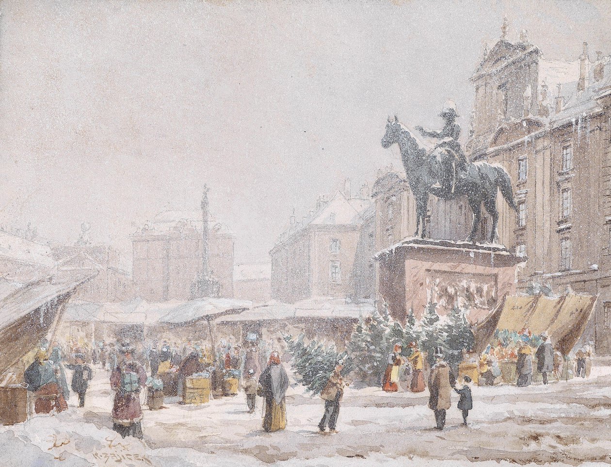 Christkindlmarkt Am Hof autorstwa Carl Wenzel Zajicek