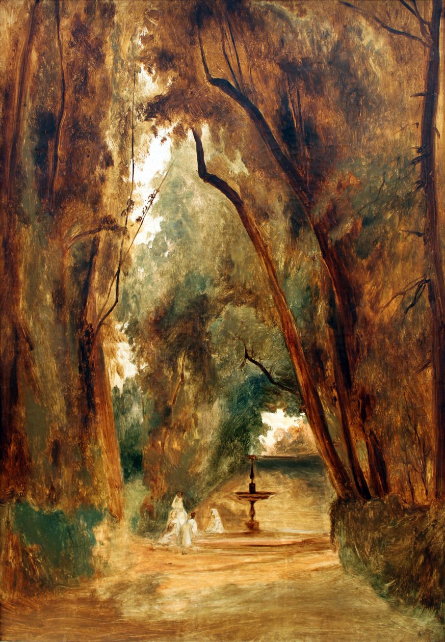 Park Villa Borghese autorstwa Carl Blechen