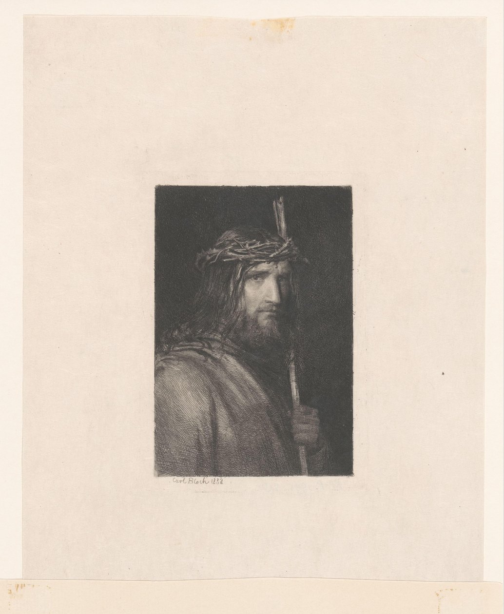 Chrystus w koronie cierniowej (mężczyzna boleści) autorstwa Carl Bloch