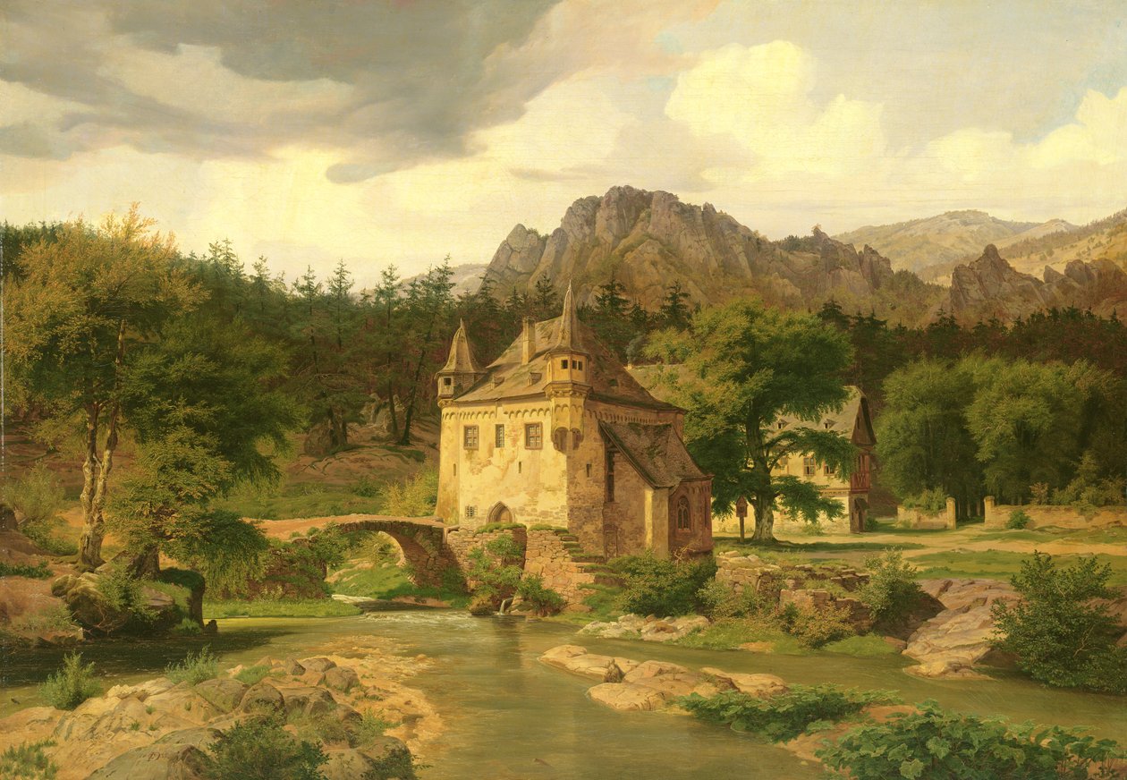 Zamek w Górach, 1835 autorstwa Carl Dahl