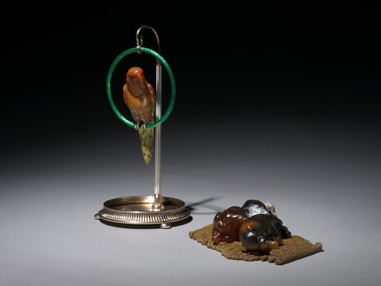 Szczenięta na macie, koniec XIX wieku – początek XX wieku autorstwa Carl Fabergé