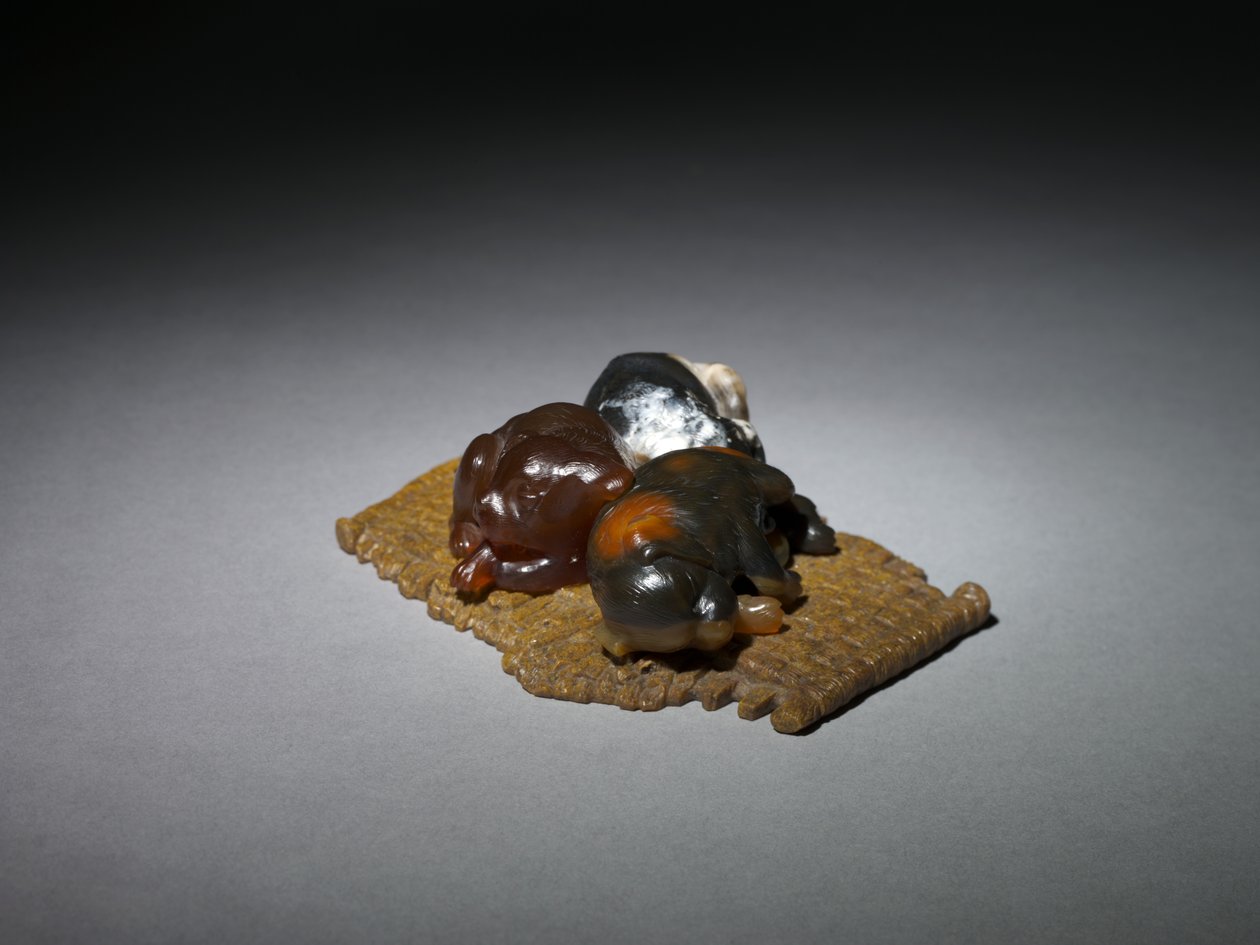 Szczenięta na macie, koniec XIX wieku – początek XX wieku autorstwa Carl Fabergé