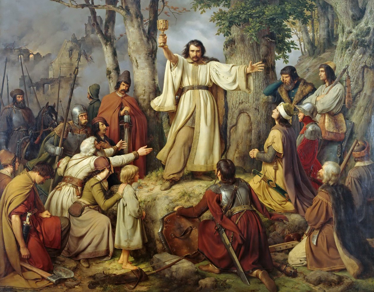 Kazanie husyckie, 1836 r. autorstwa Carl Friedrich Lessing