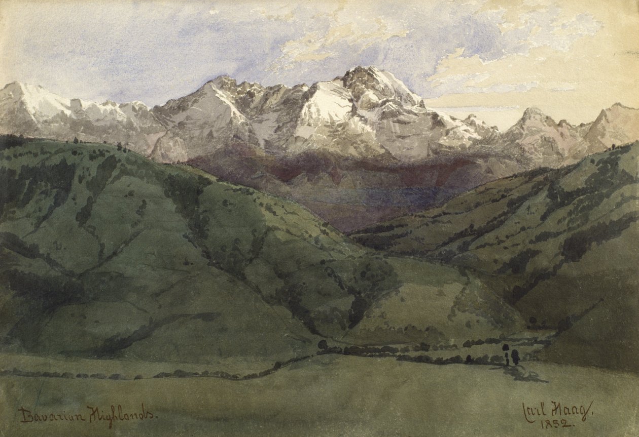 Wyżyna Bawarska, 1852 (wc na papierze) autorstwa Carl Haag