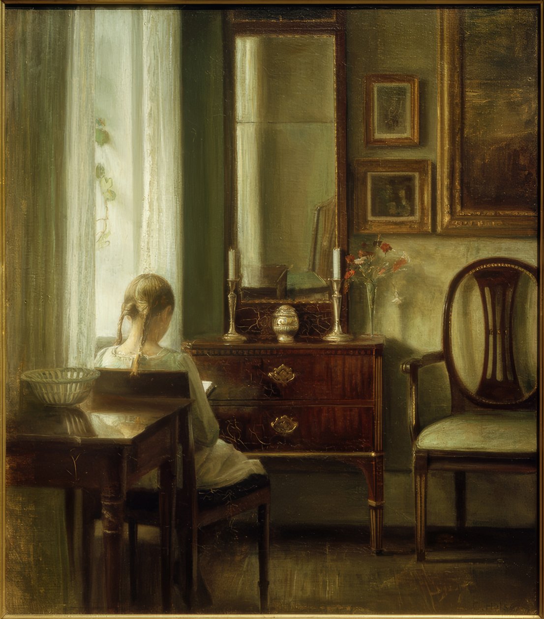 Młoda czytająca kobieta autorstwa Carl Holsoe
