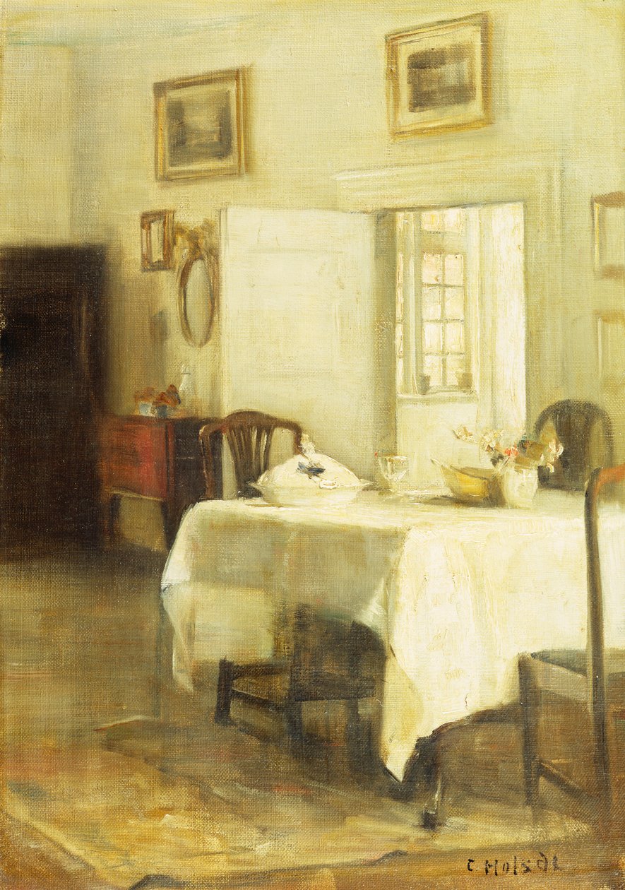 Jadalnia (olej na płótnie) autorstwa Carl Holsoe