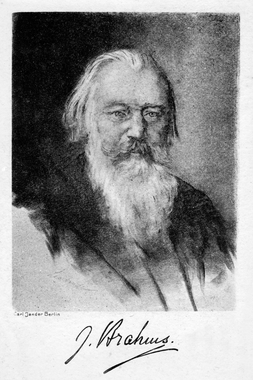 Johannes Brahms 1833-1897, niemiecki kompozytor, XX wiek. autorstwa Carl Jander