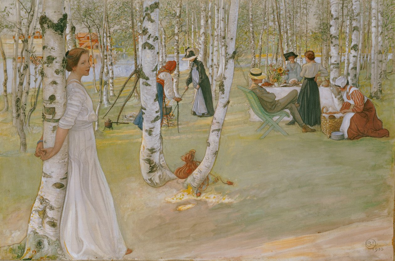 Śniadanie na świeżym powietrzu, 1910 autorstwa Carl Larsson
