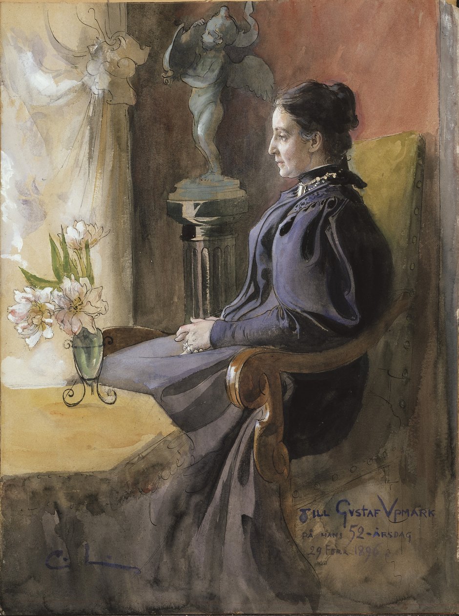 Eva Upmark, 1896 (wc na papierze) autorstwa Carl Larsson