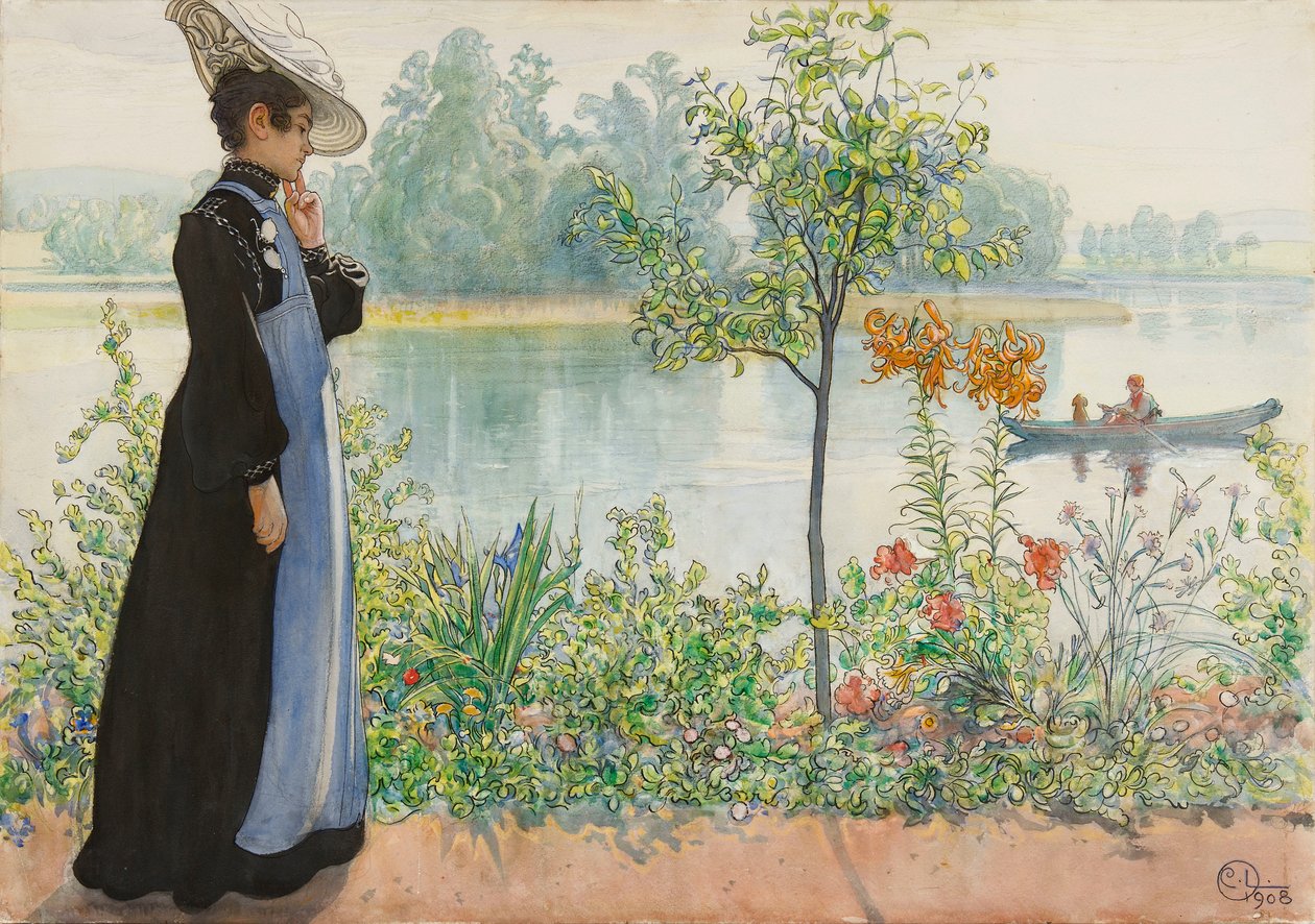 Karin nad brzegiem autorstwa Carl Larsson