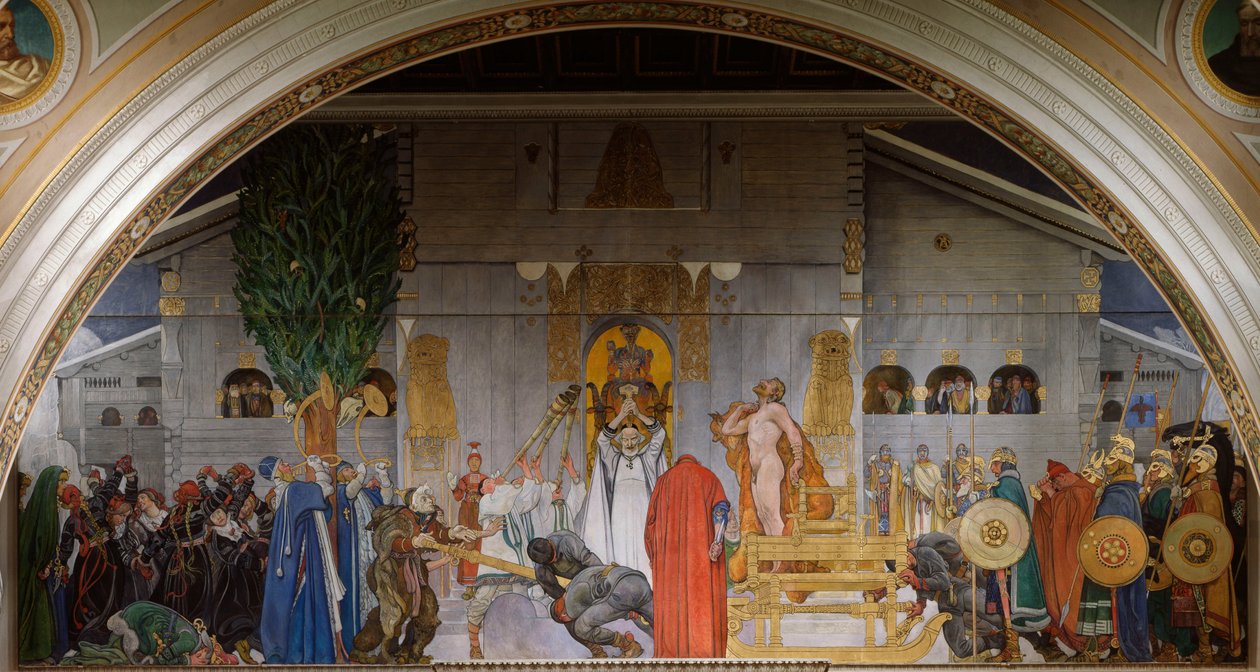 Midvinterblot Ofiara w środku zimy, 1914-1915 autorstwa Carl Larsson