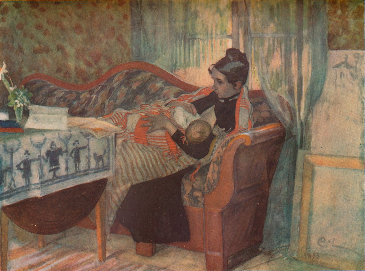 Matka i dziecko, ok. 1900. autorstwa Carl Larsson