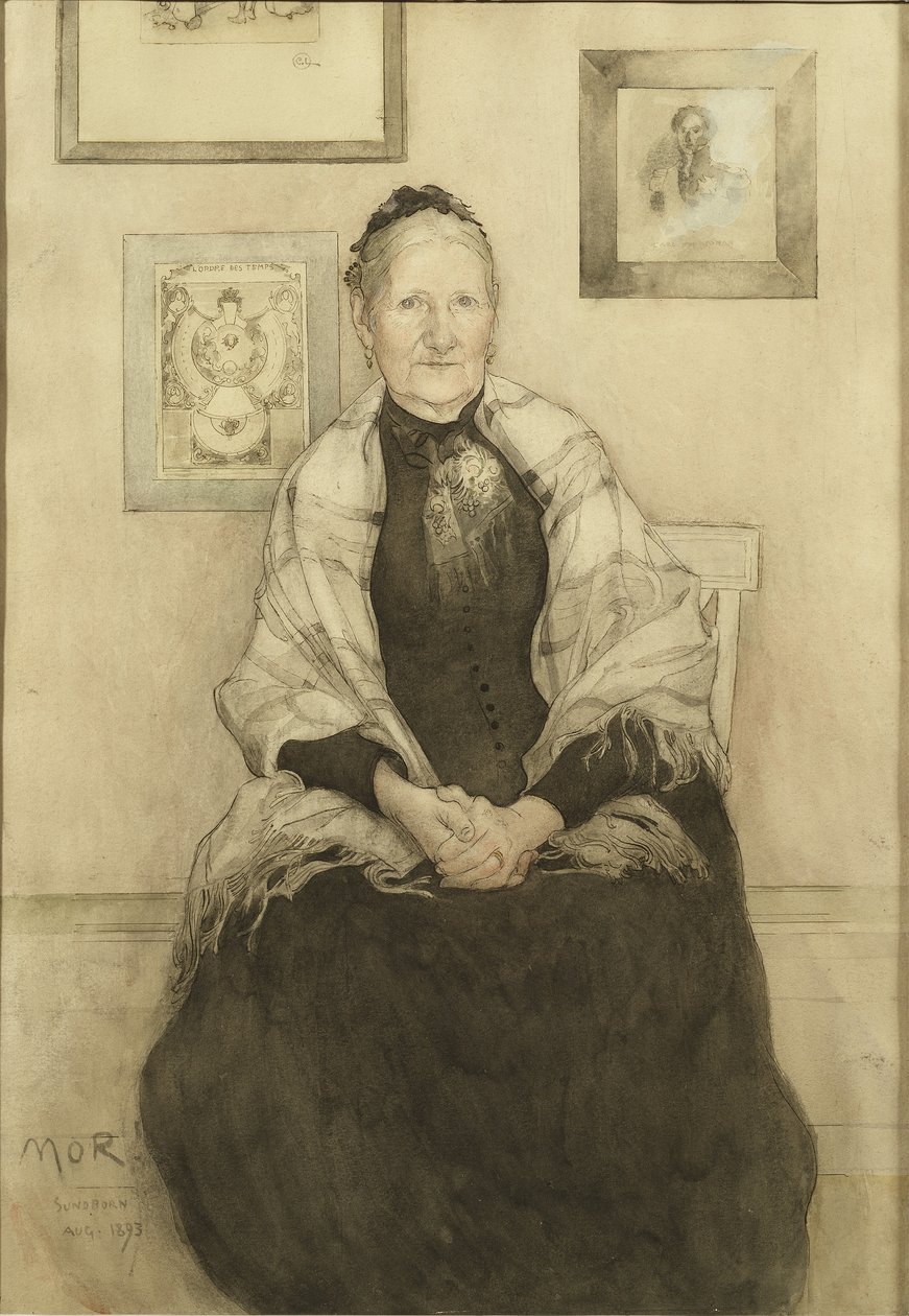 Matka, ok. 1893 (wc na papierze) autorstwa Carl Larsson