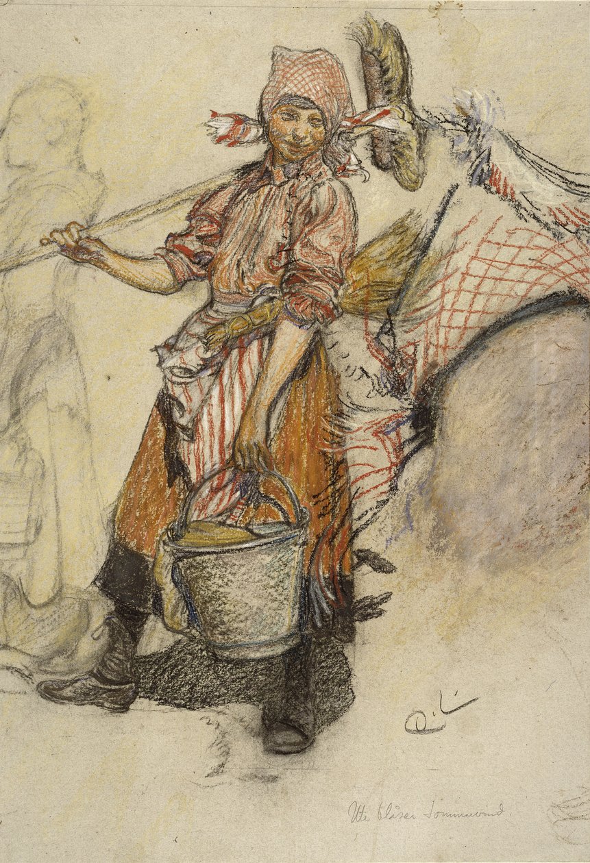 Praczka (pastel na papierze) autorstwa Carl Larsson