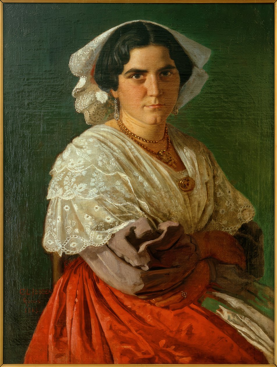 C.L.Jessen, portret Włoszki w stroju ludowym autorstwa Carl Ludwig Jessen