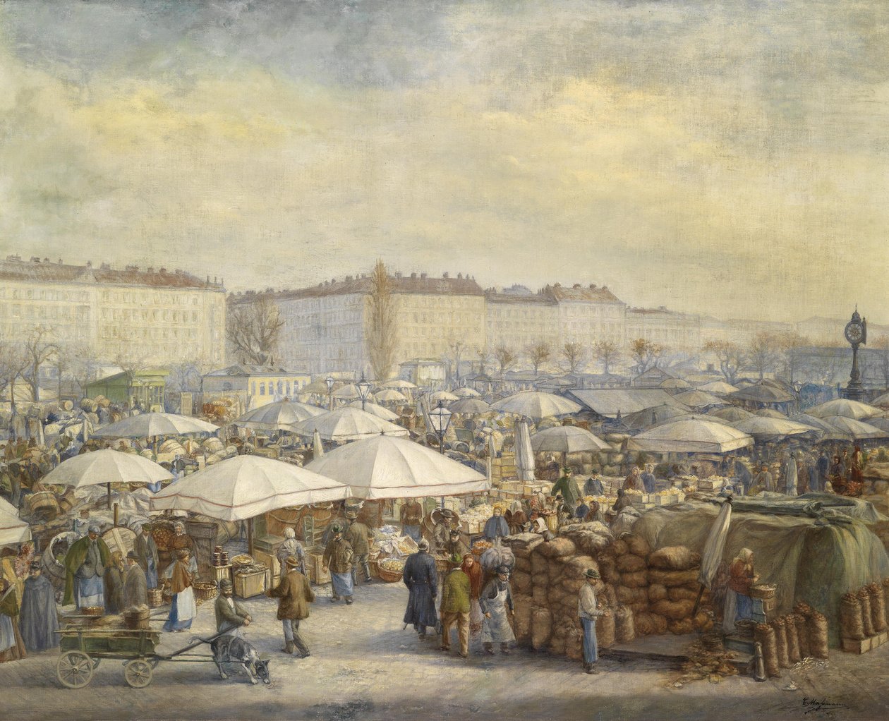 Zgiełk na Naschmarkt (Wiedeń) autorstwa Carl Massmann