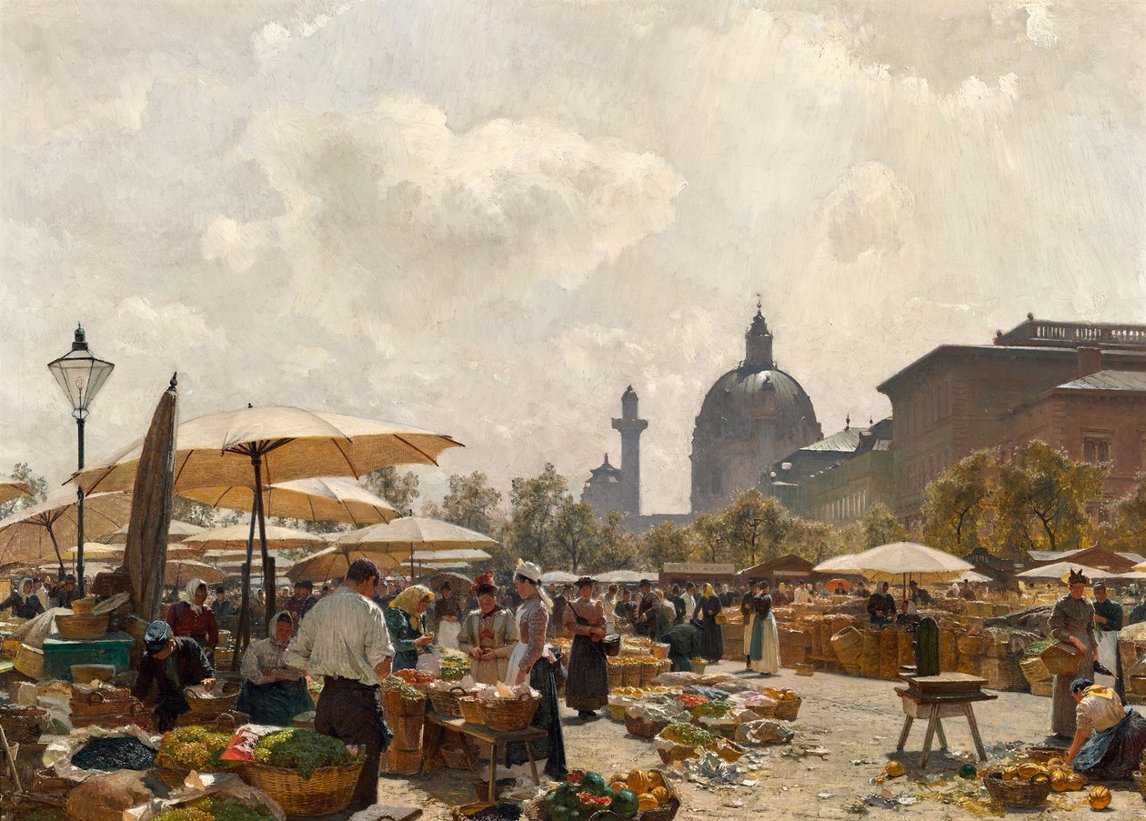 Naschmarkt w Wiedniu autorstwa Carl Moll
