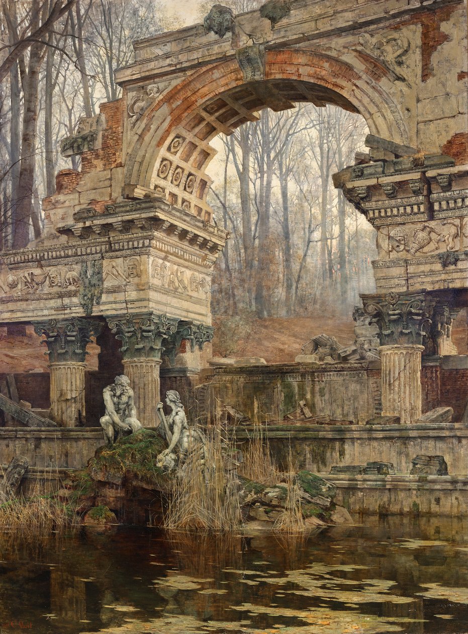 Rzymskie ruiny w Schönbrunn autorstwa Carl Moll
