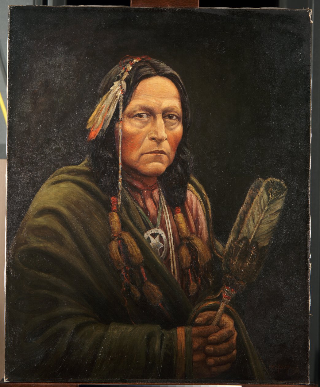 Osage człowiek, Bro-Ga-Hee-Ge (olej na płótnie) autorstwa Carl Moon