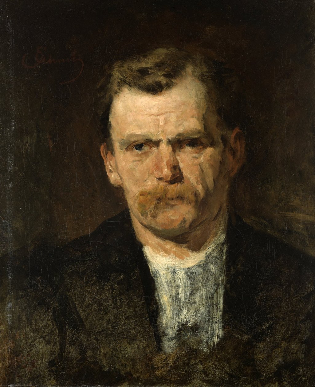 męski portret autorstwa Carl Schuch