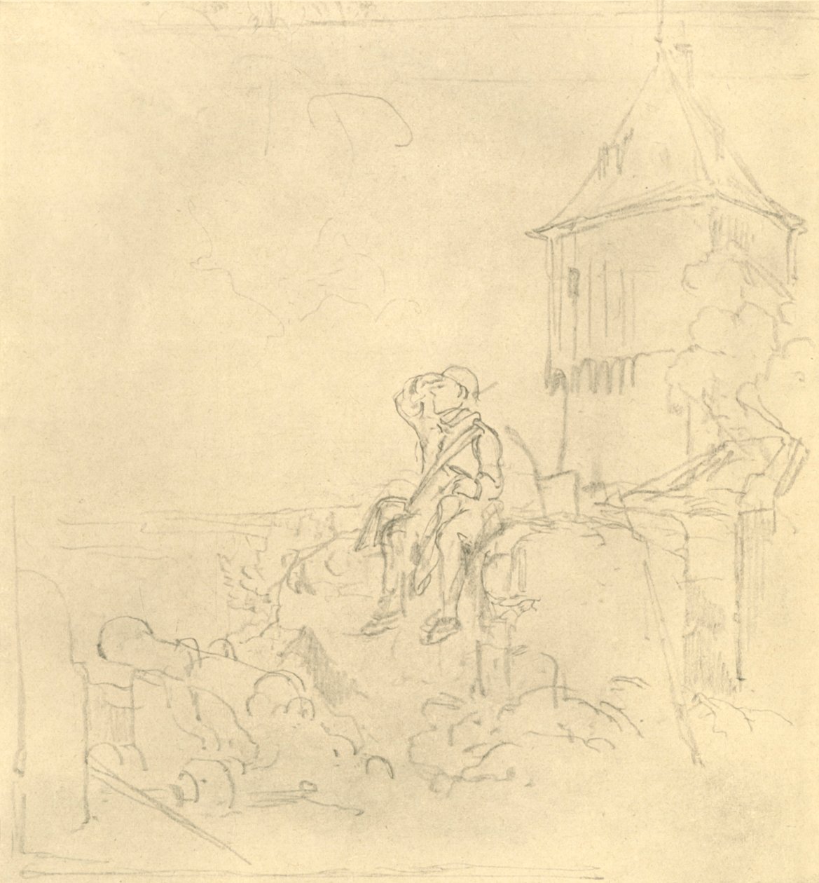 Berdächtiger Rauch, połowa końca XIX wieku, ok. 1924. autorstwa Carl Spitzweg