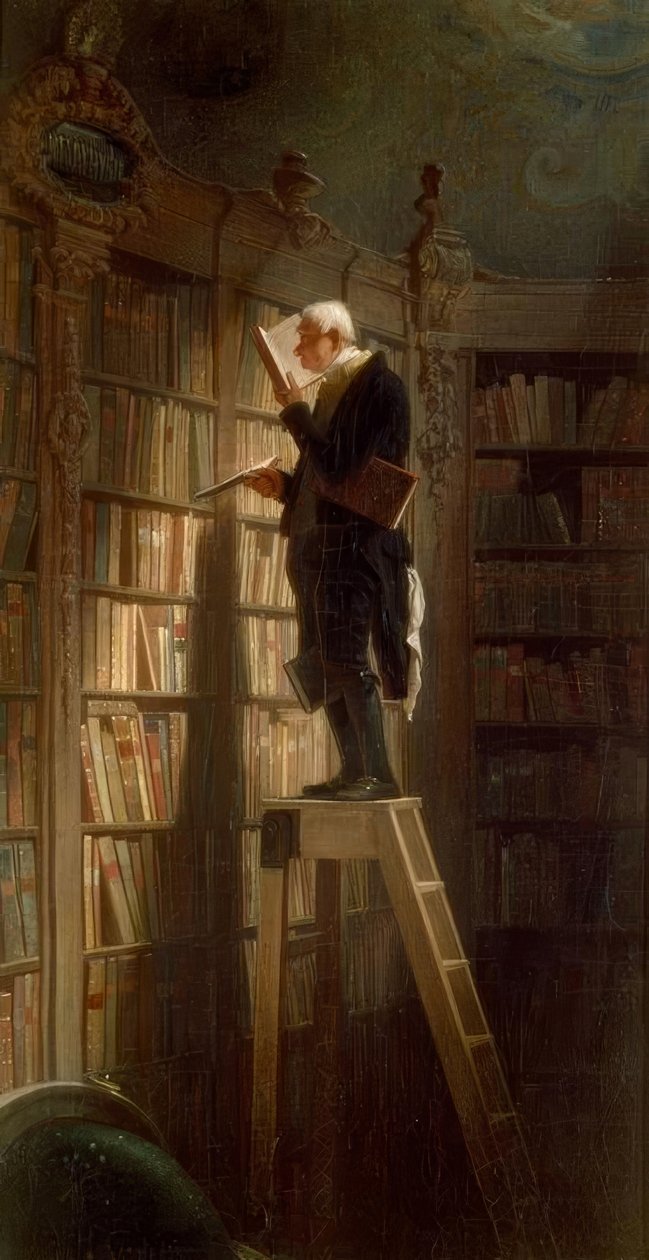 Mól książkowy autorstwa Carl Spitzweg
