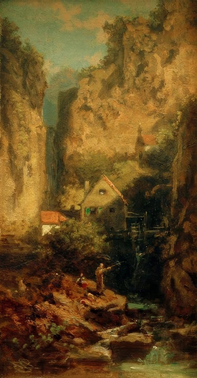 Wędkarz pstrągowy autorstwa Carl Spitzweg