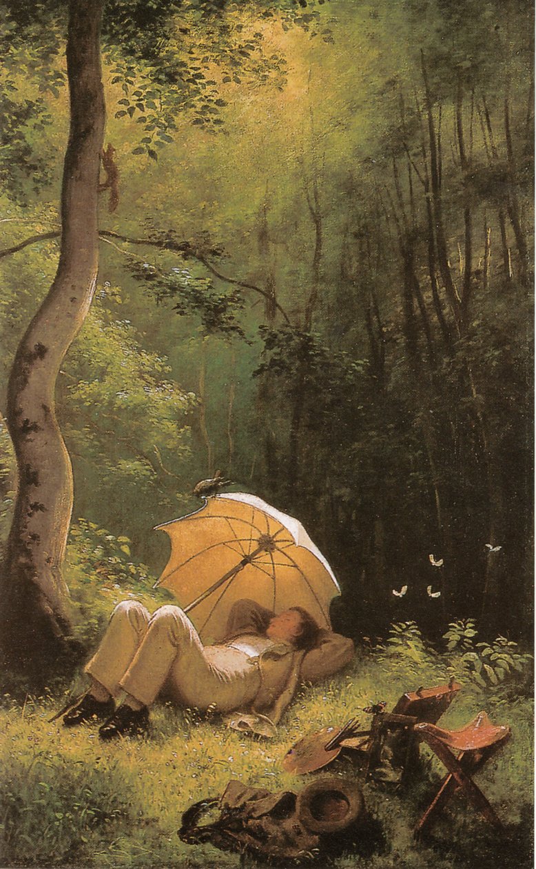 Malarz na leśnej polanie autorstwa Carl Spitzweg