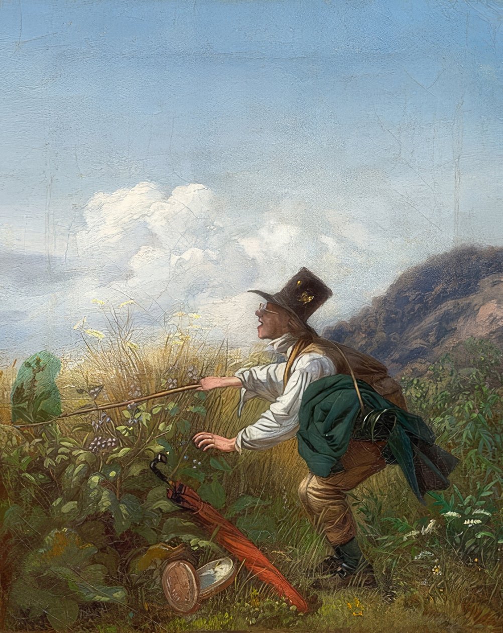 Łapacz motyli (botanik). około 1837 autorstwa Carl Spitzweg