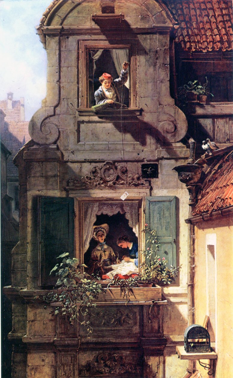 Przechwycony list miłosny autorstwa Carl Spitzweg
