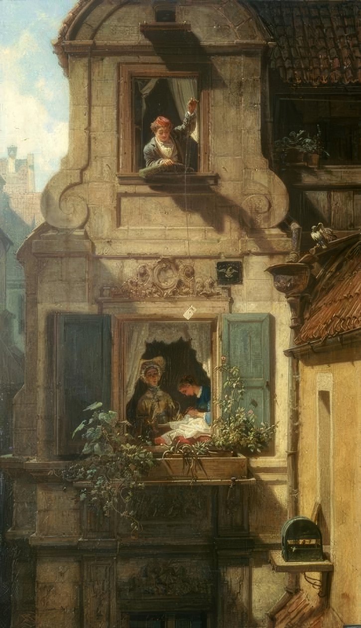 Przechwycony list miłosny autorstwa Carl Spitzweg