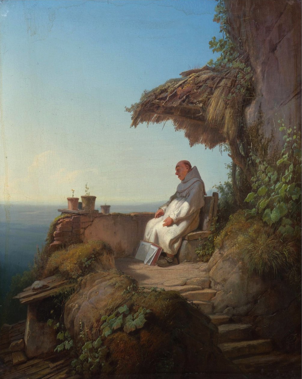 Pustelnik, który zasnął autorstwa Carl Spitzweg