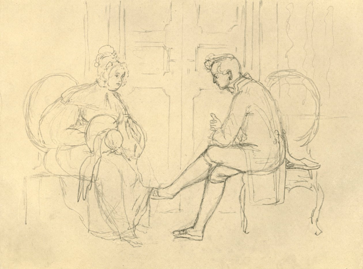 Poważne pytanie, połowa końca XIX wieku, ok. 1924. autorstwa Carl Spitzweg