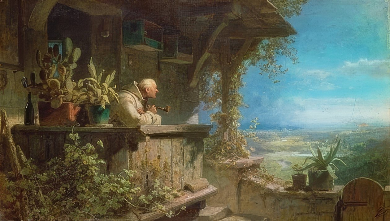 Pali się. Około 1860/62 autorstwa Carl Spitzweg