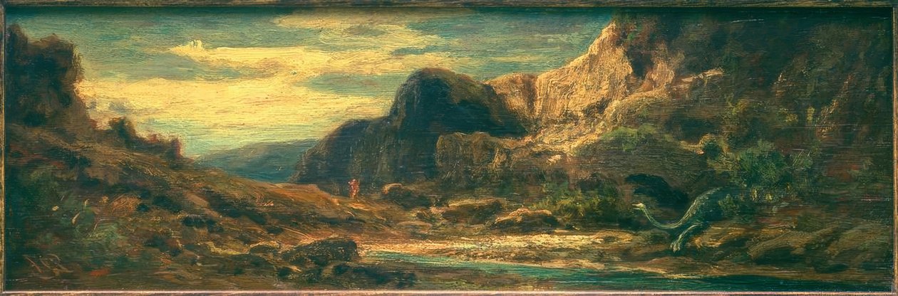 Skalny krajobraz ze smokami autorstwa Carl Spitzweg